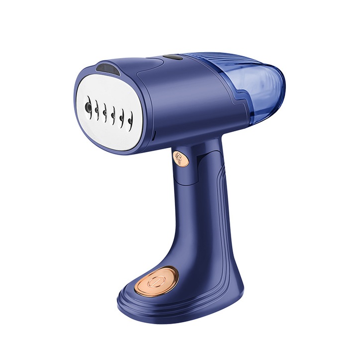 Fier de calcat portabil cu abur, rezervor de apa detasabil, design pliabil, albastru