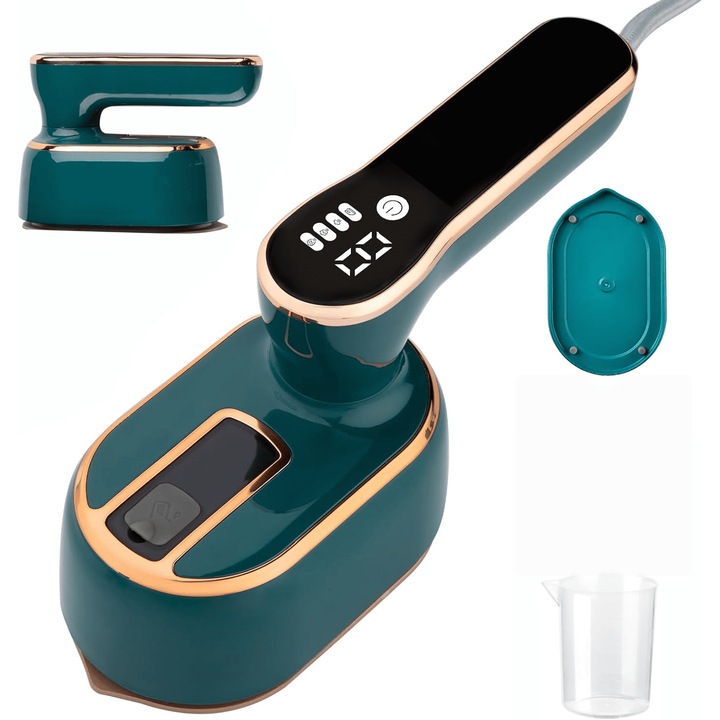 Fier de calcat cu abur portabil, 100ml, 3 setari de abur, maner rotativ 180°, multicolor