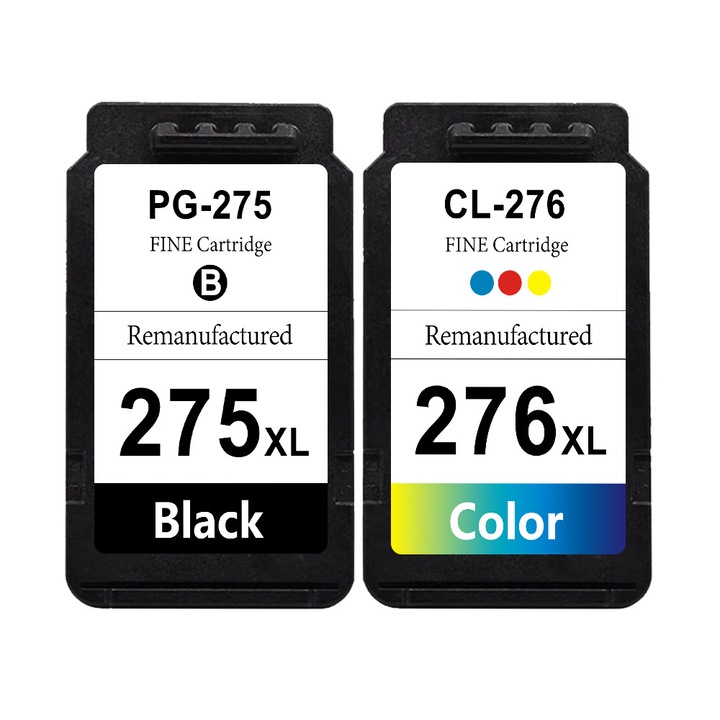 Set cartuse cerneala PG-275XL negru si colorat, compatibile cu Canon, 2 ani termen de valabilitate