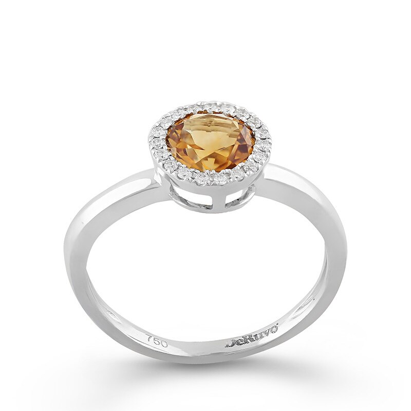 Inel Deruvo Aur 18k Diamante, Citrin, 50 R29103B-WCTDI