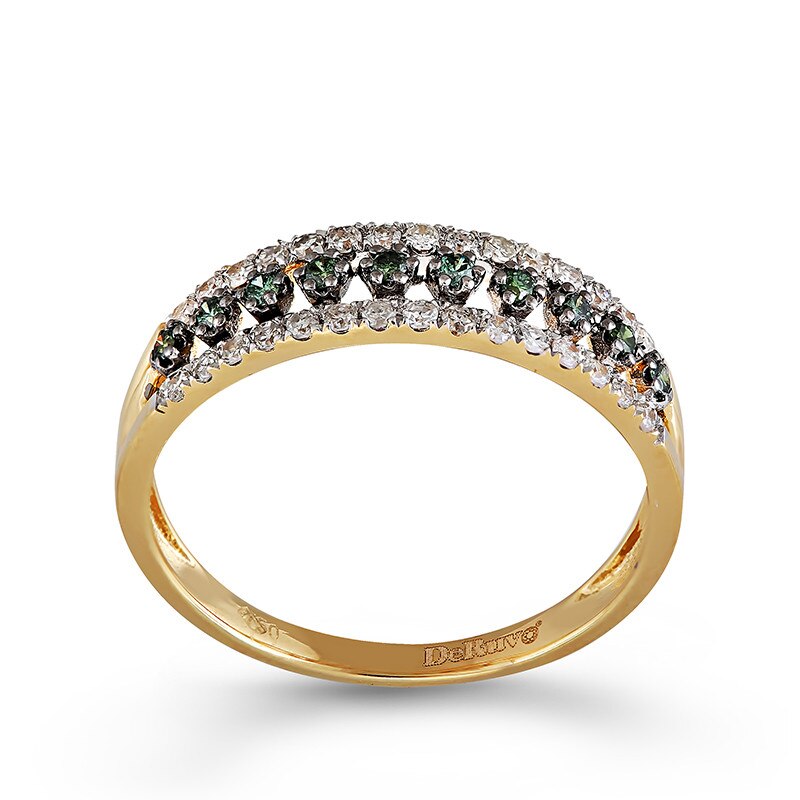 Inel Deruvo Aur 18k Diamante, Diamante Verzi, 53 R30138-Y