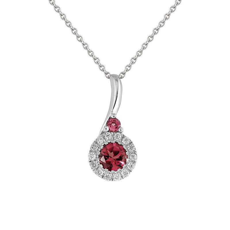 Pandantiv cu Lant Deruvo Aur 18k Diamante, Turmaline, Ajustabil 40-45 P30008-W