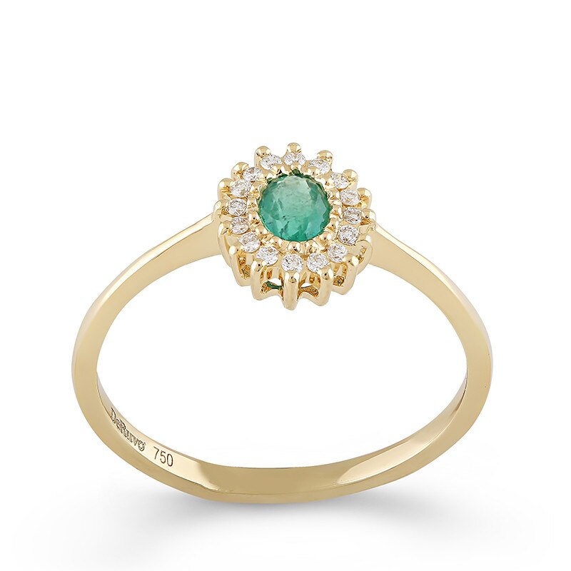 Inel Deruvo Aur 18k Diamante, Smarald, 53 R7795E-Y
