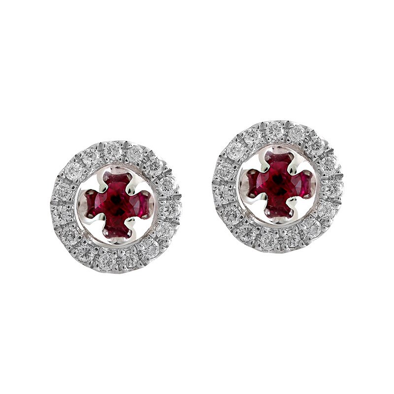 Cercei Deruvo Aur 18k Diamante, Rubine E26675P-W