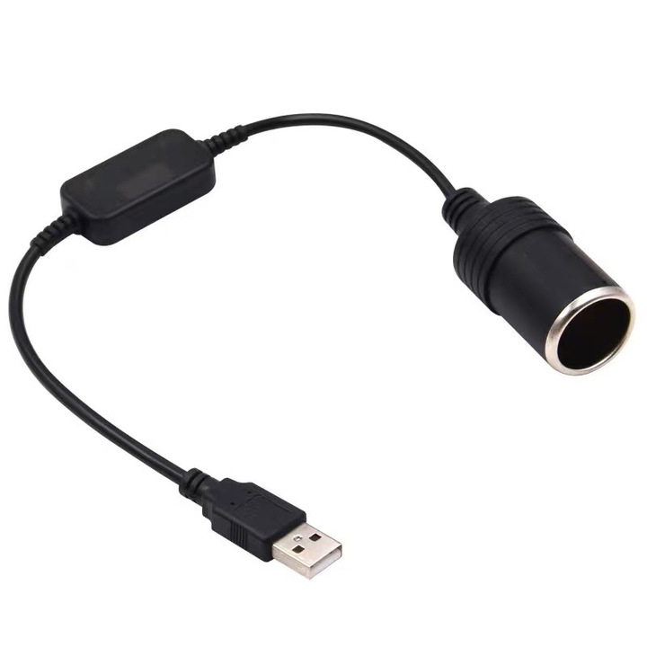 Adaptor USB pentru bricheta auto 12V, set de 2 piese, pentru dispozitive electronice auto