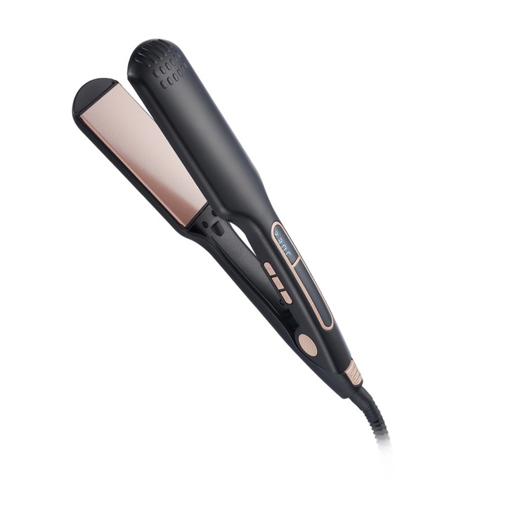 Placa de indreptat parul, ceramica, tehnologie 2x Shine, neagra, set profesional