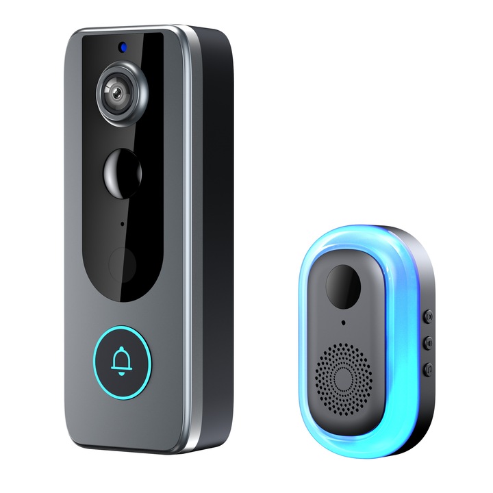 Vezeték nélküli HD videó és audio kamera ajtóhoz, 1080P, mozgásérzékelés, éjjellátó, időjárásálló