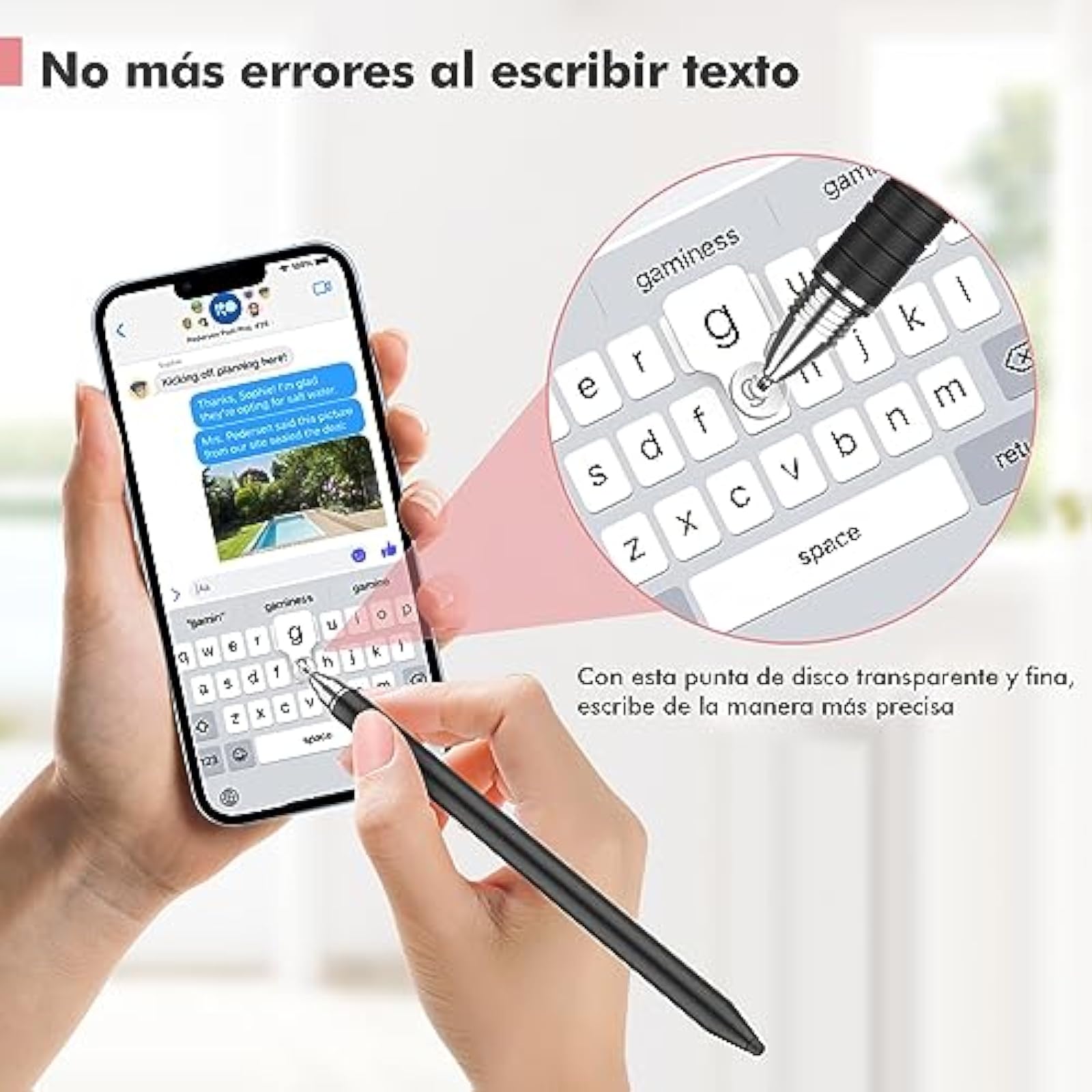 Stylus 3-in-1, capacitiv, doua dimensiuni varfuri din cauciuc, disc ...