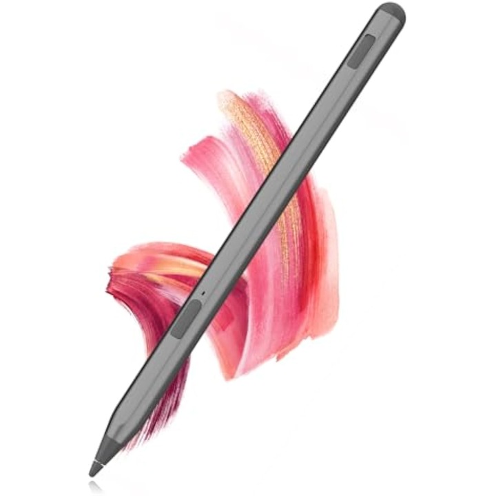 Stylus capacitiv USI 2.0, 4096 puncte de presiune, varf conic, incarcare rapida USB-C, compatibilitate larga