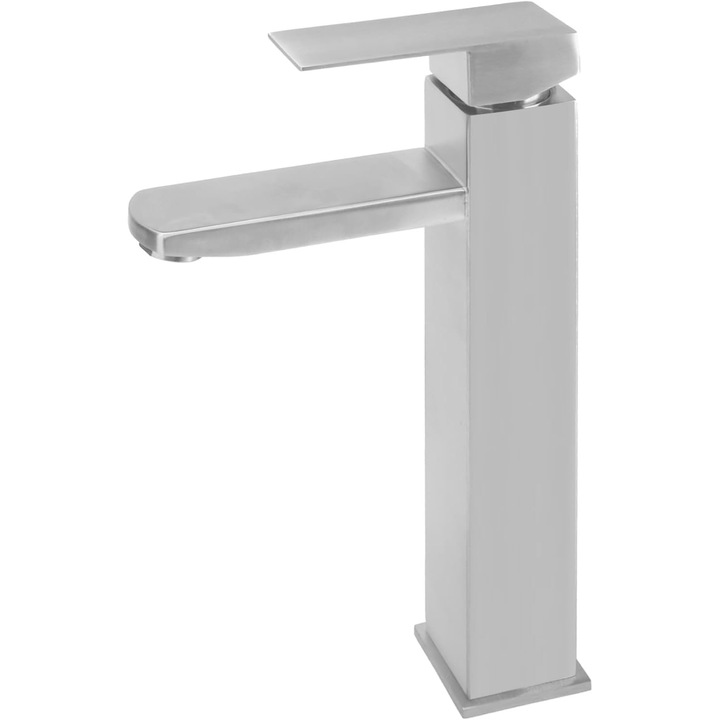 Baterie sanitara, mixer pentru baie, design minimalist, inox, cu furtun de 60cm