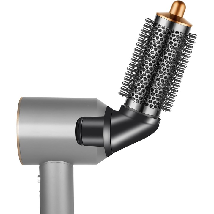 Perie rotunda volumizanta pentru uscator de par, set accesorii, design rotativ 360°, compatibilitate cu Dyson