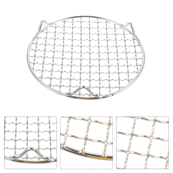 Gratar de gradina din otel inoxidabil, 16.50x16.50x2.00cm, rezistent la caldura, reutilizabil, argintiu, set 1 buc.