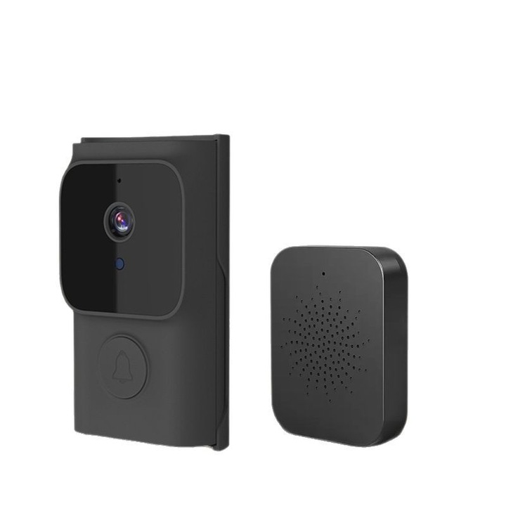 Sonerie electrica wireless, camera cu unghi larg de 75°, audio bidirectional, viziune nocturna infrarosu, set