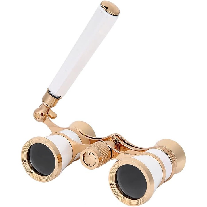 Binoclu de opera, 3x25mm, set binoclu portabil pentru teatru, alb