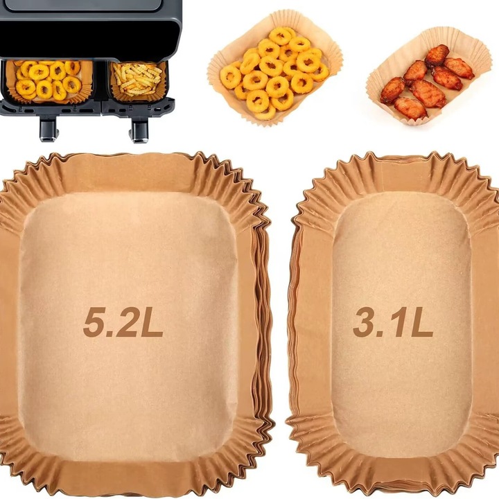 Set accesorii pentru friteuza cu aer, 60 bucati 5.2L + 60 bucati 3.1L, multicolor