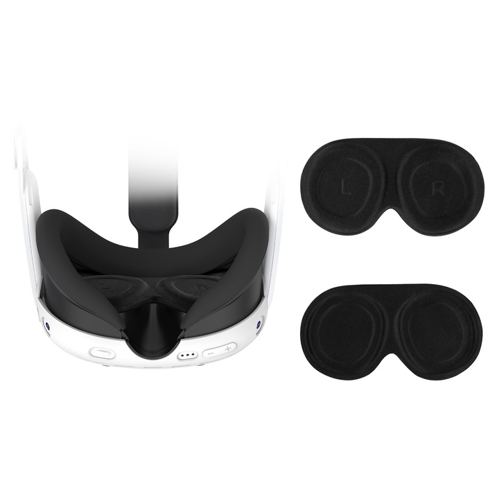 Protectie lentile Meta Quest 3, set cu inel anti-coliziune, material durabil, accesorii VR Gaming