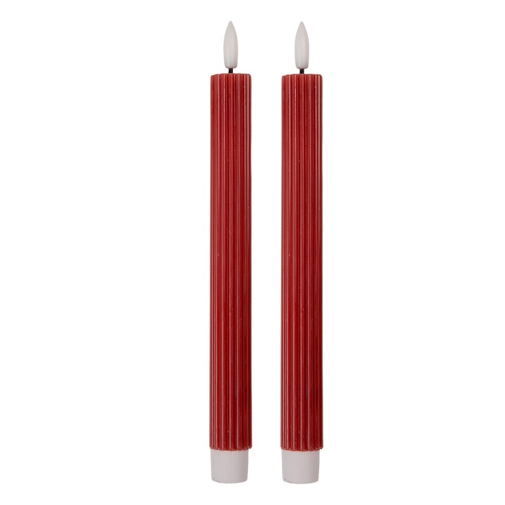 2 darab LED-es piros viaszgyertya szett Ø 2x25 cm