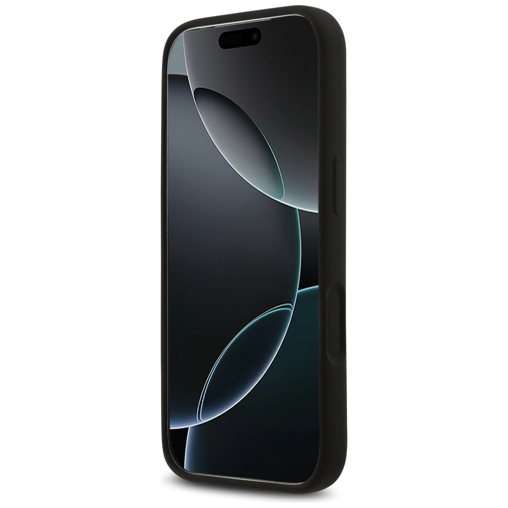 Husa pentru Apple iPhone 17 Pro Max, Guess, Silicone Triangle Logo MagSafe, Incarcare wireless, Interior din microfibra, Negru