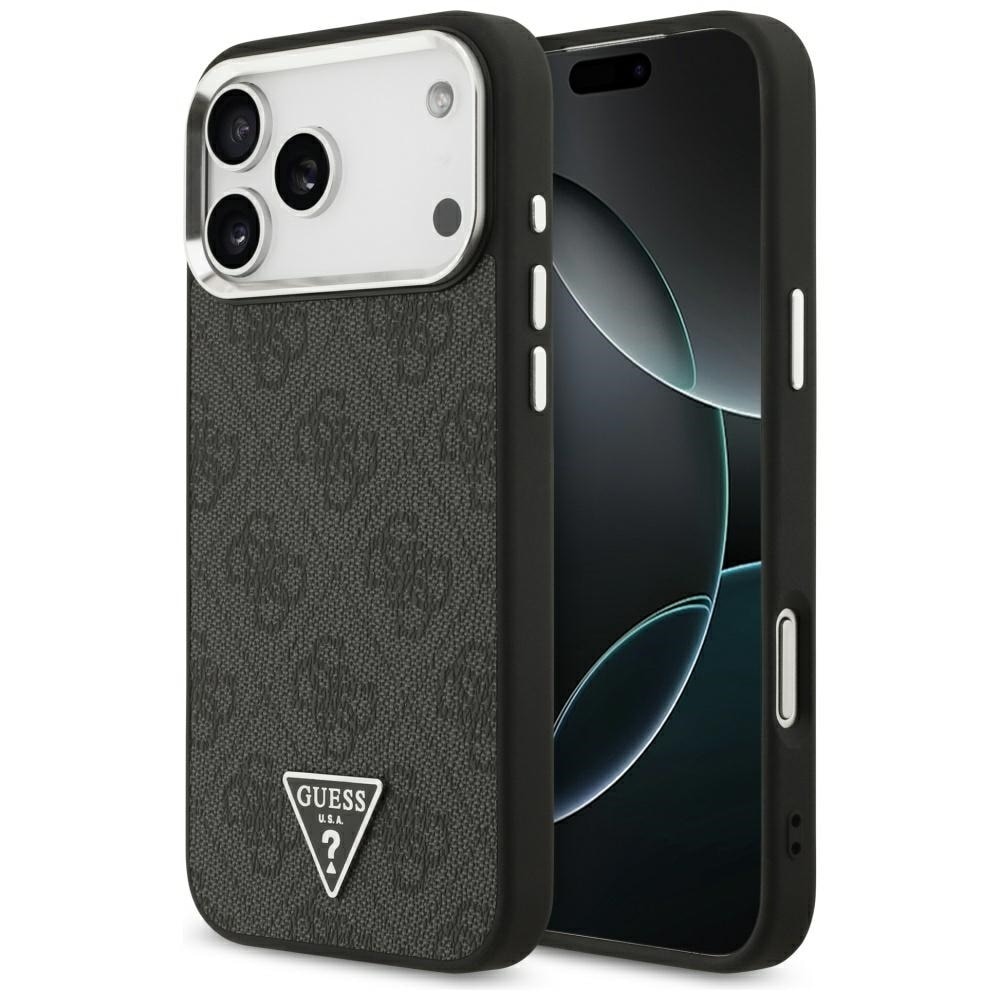 Husa pentru Apple iPhone 17 Pro Max, Guess, Hardcase 4G Triangle Logo MagSafe, Incarcare wireless, Negru