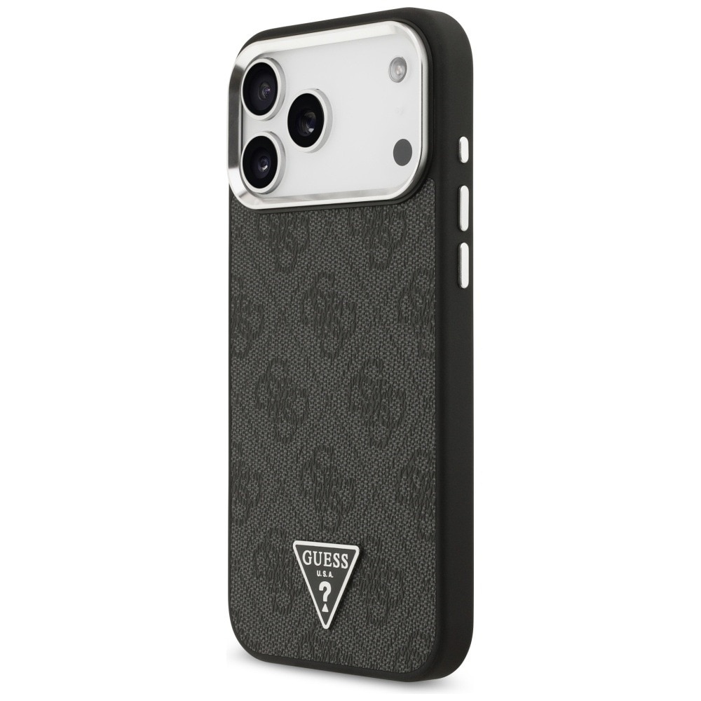 Husa pentru Apple iPhone 17 Pro Max, Guess, Hardcase 4G Triangle Logo MagSafe, Incarcare wireless, Negru