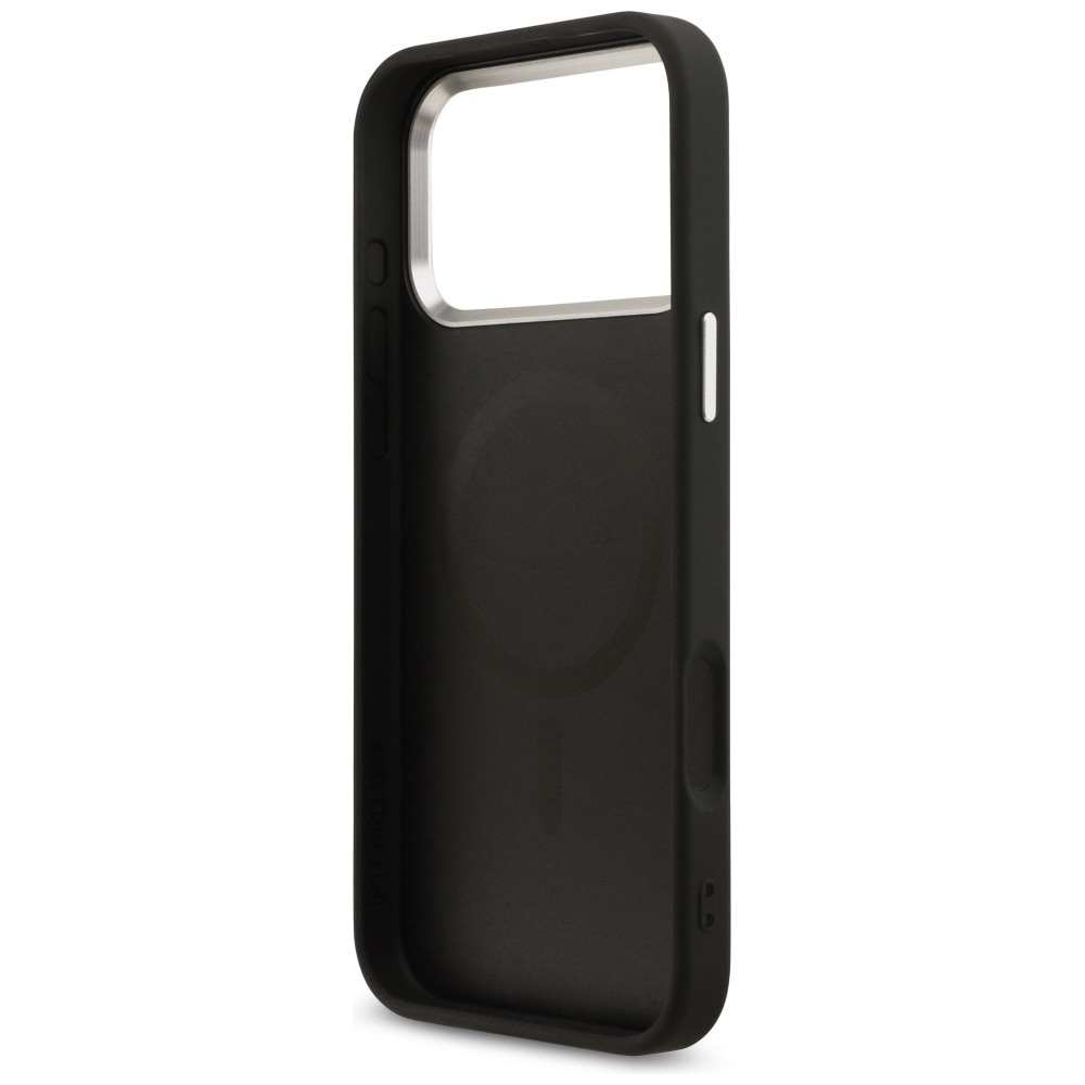 Husa pentru Apple iPhone 17 Pro Max, Guess, Hardcase 4G Triangle Logo MagSafe, Incarcare wireless, Negru