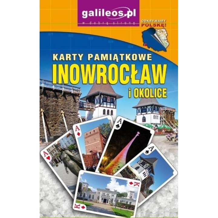 Комплект сувенирни карти Plan Inowroclaw - Gra z Regionem, с туристически изображения, колекционерска кутия с прозорец, Многоцветен, 1 комплект