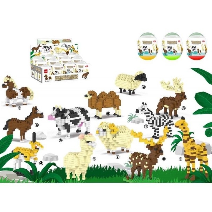 Építőkészlet Mini kockák Állatok, TRIFOX