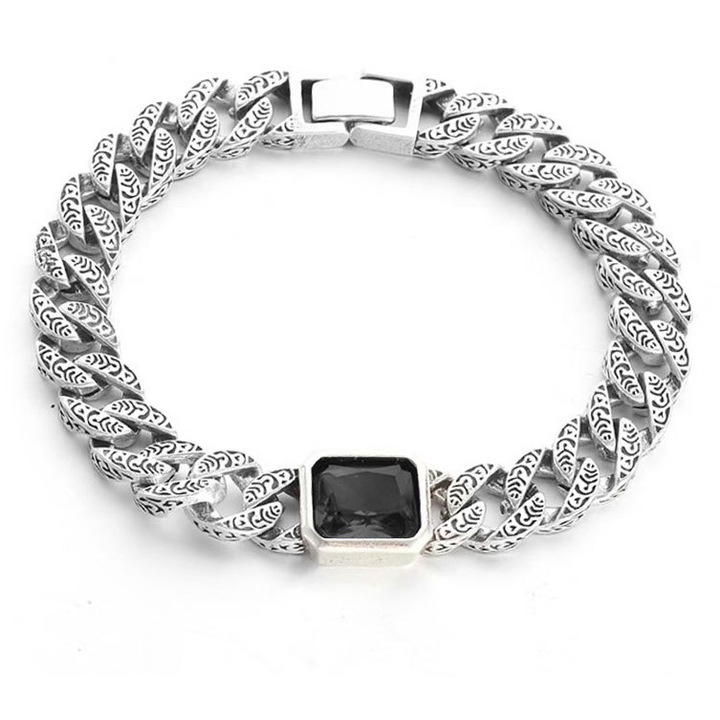 Bratara dama din aliaj electrolizat, argintiu, 28g, 21cm