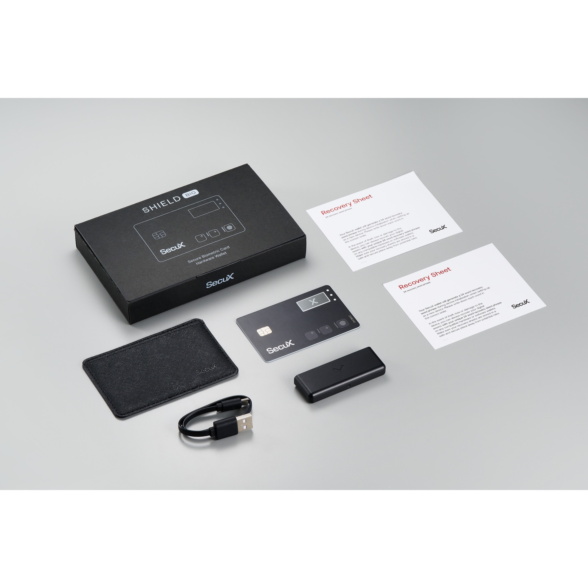 Portofel hardware Crypto, SecuX, Shield Bio, autentificare biometrica,  stocare la rece, negru mat, compact - eMAG.ro