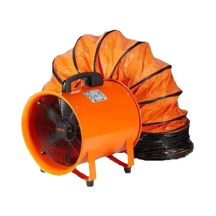 Ipari elszívó ventilátor, nagy teljesítményű váltóáramú motor, PVC cső, 367W 12 hüvelyk