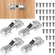 Balamale pentru usi de dulap cu inchidere silentioasa, cu suruburi, rezistente, cu arc, 90°, pentru dulapuri, 113 x 43 mm (5 inci), cu 40 de suruburi si amortizare hidraulica pentru dulap