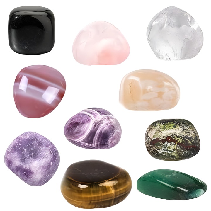 10 darabos természetes kő szett, Nikcorp, színes, energetikai egyensúlyhoz