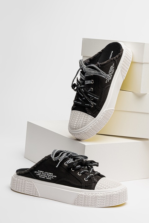 Marc Jacobs, Pantofi sport slip-on cu logo, Negru