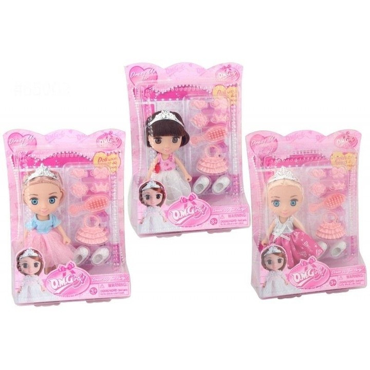 TRIFOX hercegnő baba kiegészítőkkel, szett, vegyes dizájn