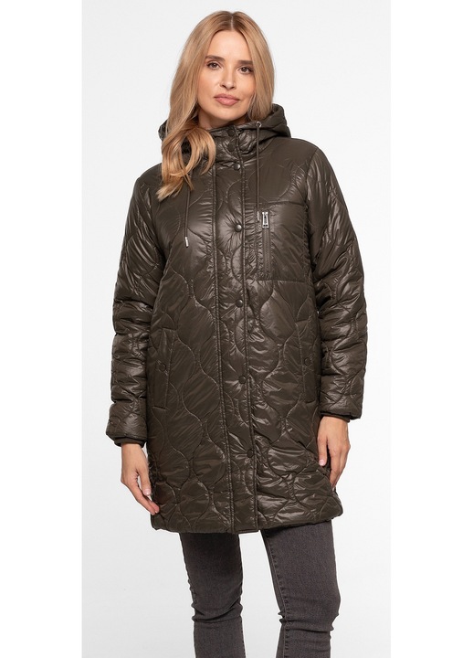 JACA USOARA MATLASATA CU GLUGA PENTRU DAMA, Kaki, S