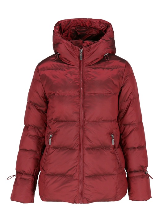 Късо зимно яке за жени, Персо, найлон, бордо