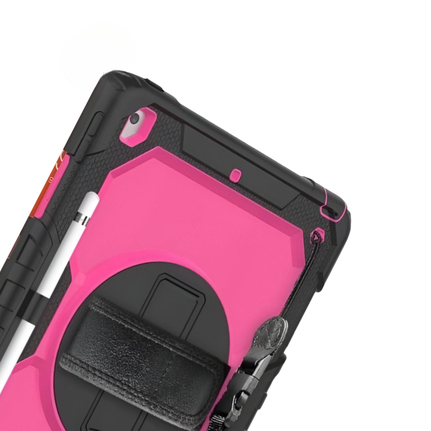 Etui pancerne pentru iPad 10.2", roz, cu suport rotativ si manere, set