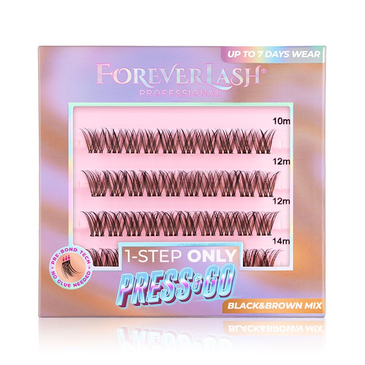 Gene false smoc autoadezive ForeverLash Coffee Bean, cu adeziv preaplicat