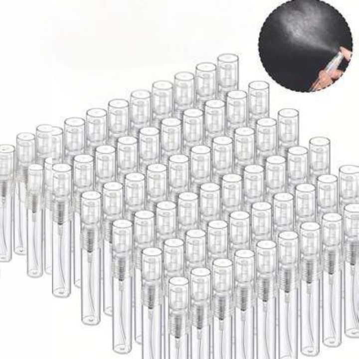 Set 50 sticlute spray parfum reutilizabile, transparente, 5ml