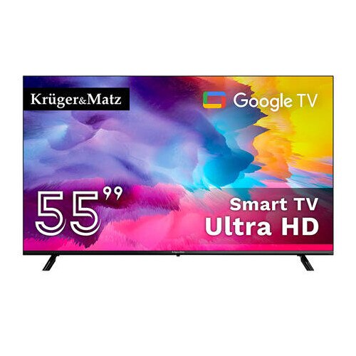 Televizor LED Kruger&Matz KM0255UHD-SA Smart Ultra HD GoogleTV 55Inch 141CM Negru