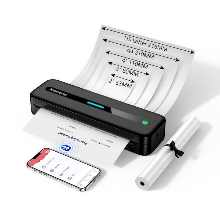 Imprimanta termica Phomemo M832, A4, portabila, bluetooth, iOS/Android, Windows, Usb type C
