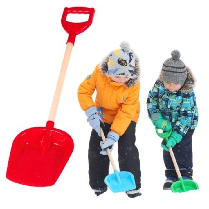 Лопата за пясък и сняг, Technok, с дървена дръжка, издръжлив материал, без мирис, 30x10см