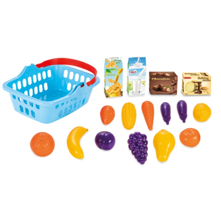 Cos cu fructe și legume, Pilsan, set educațional, plastic, 20, 5x27, 5x11cm