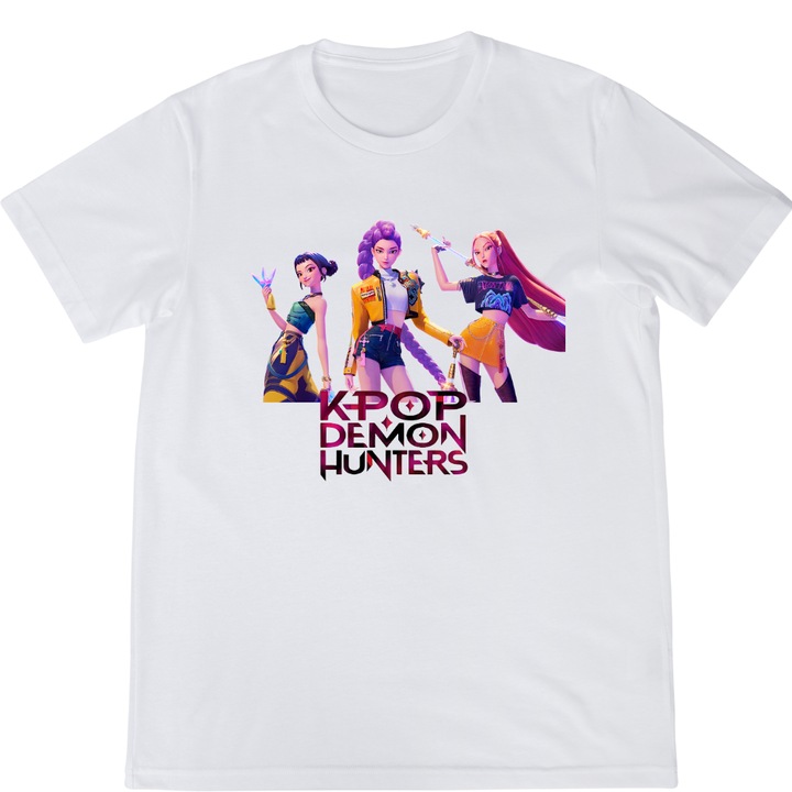 Gyerek póló, K Pop lányok, fehér, 11-12 év, 122 cm