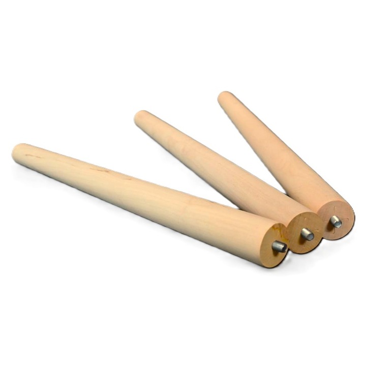 Picior conic din lemn de fag pentru scaun sau masa, 39 cm