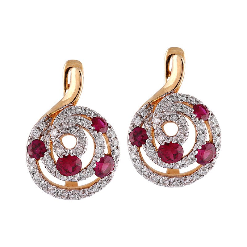 Cercei Deruvo Aur 18k Diamante, Rubin E30908R-YRUDI