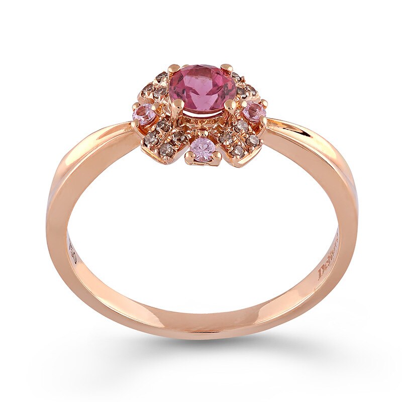 Inel Deruvo Aur 18k Diamante Maro, Safire, Turmaline Roz, 55 R29466-R