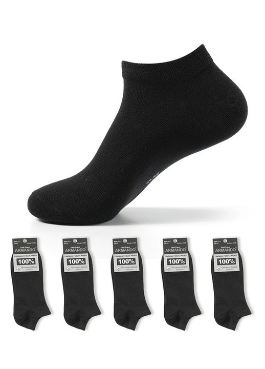 Sosete barbati Armando, set 5 perechi, 100% bumbac, negru, 43-46 EU