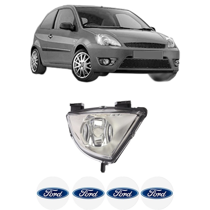 Lampa Proiector Dreapta FORD FIESTA V Van din 2002-2010, Auto, Tip bec H11, Depo, 4 Stickere auto cu FORD