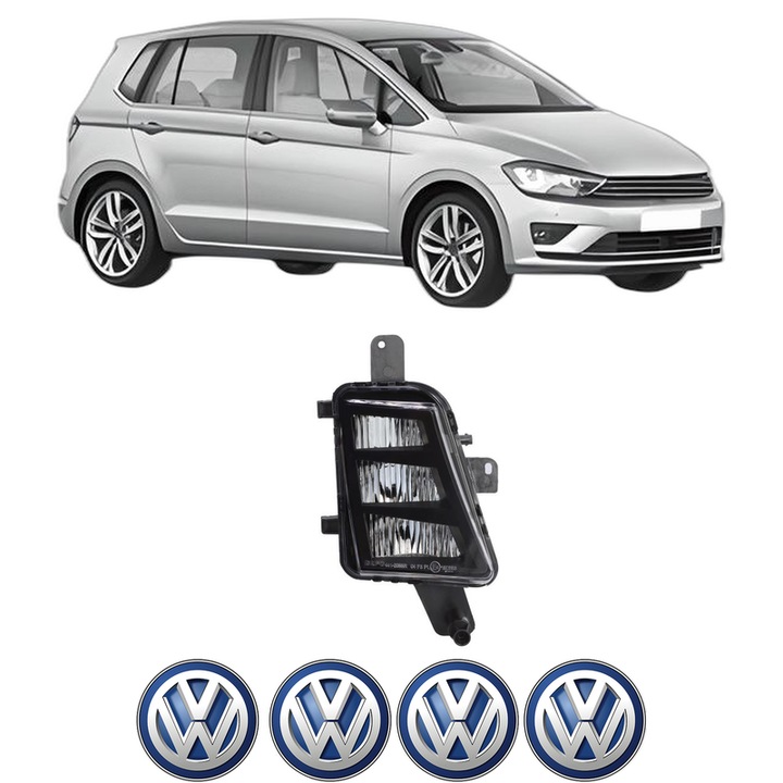 Lampa Proiector Dreapta Volkswagen GOLF SPORTSVAN VII (AM1, AN1) din 2015-2020, Auto, Tip bec LED, Depo, 4 Stickere auto cu Volkswagen